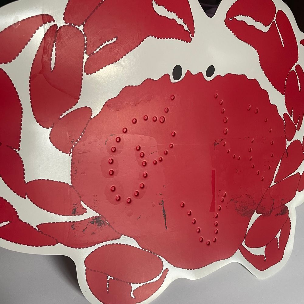 Crab shaped vinyl foam backed placemats sea critter ocean seafood red set of 4 - Picture 6 of 10